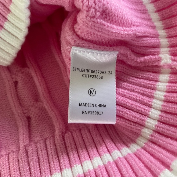 Altar’d State Pink Cropped Cable Knit Preppy Sweater Medium Barbie - Picture 4 of 7